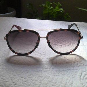 GUCCI tortise shell metal aviator sunglasses